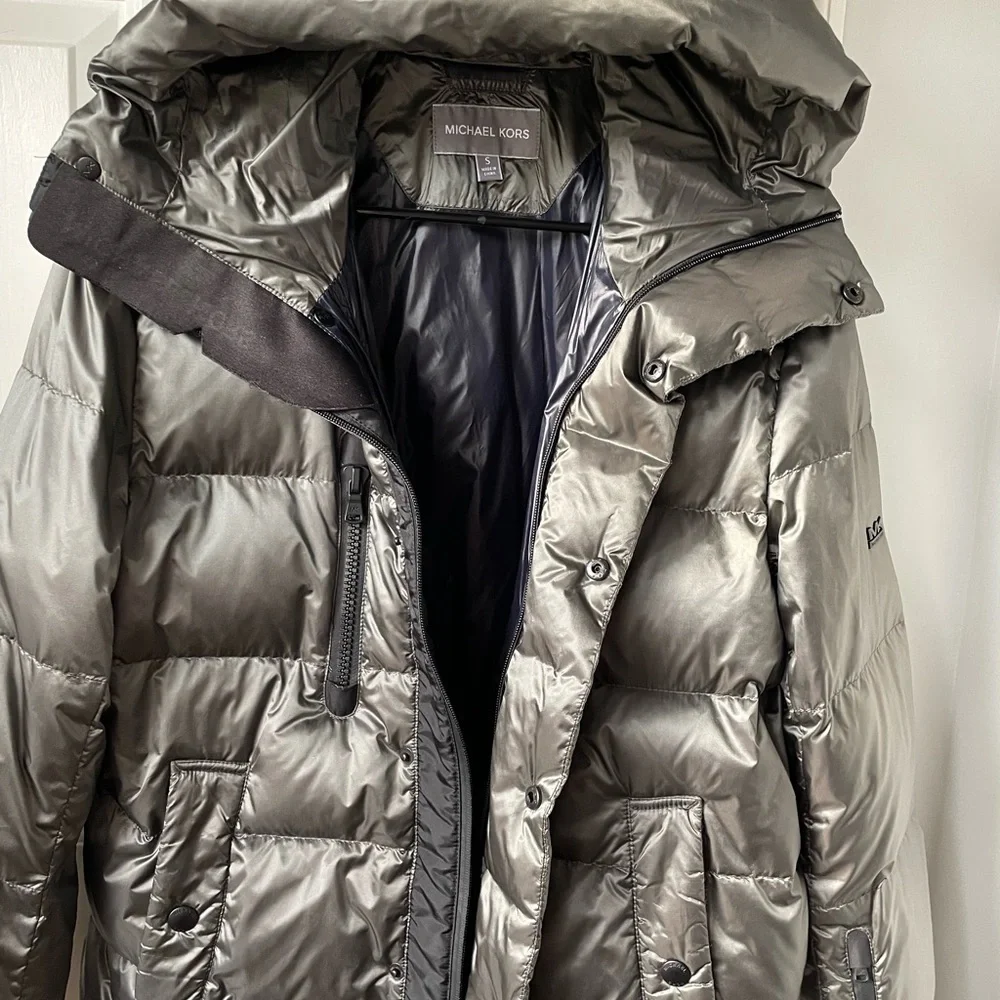Michael Kors gray and black winter jacket.
